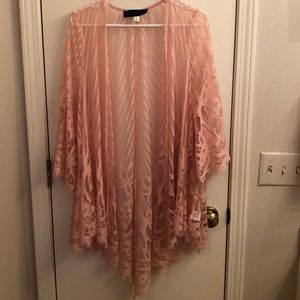 pink lace cardigan